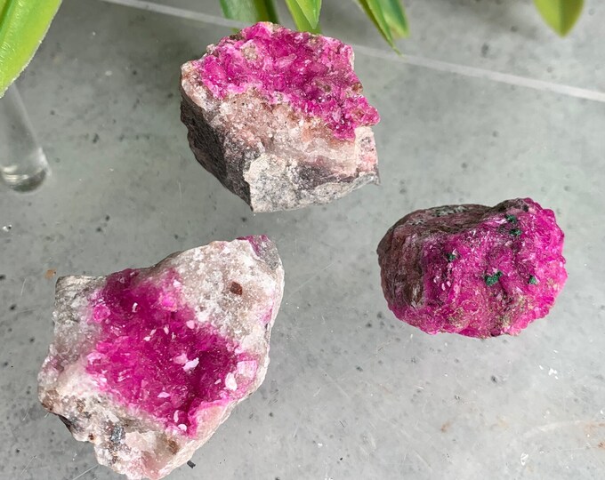 Small Electric Cobalto Calcite Cluster, Flower Formations, Dendrite, Malachite, Option N to P, Pick Your Own, Stone of Joy