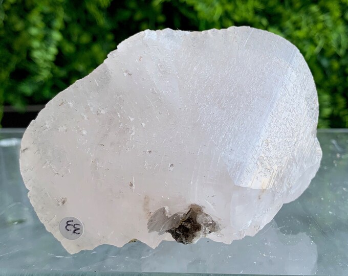 248g Etched Pagoda Calcite Fan, Self Standing, Rare, UV Reactive, Stone of Cleansing
