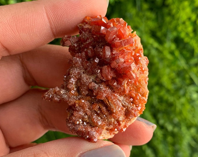 47g Vanadinite on Barite Cluster, Fire Element, Dendritic Matrix, Sacral Chakra, Morocco, Stone of Creativity