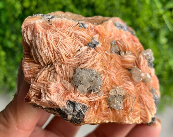 384g Orange Barite Clusters with Cerrusite and Galena, Stone of Connections