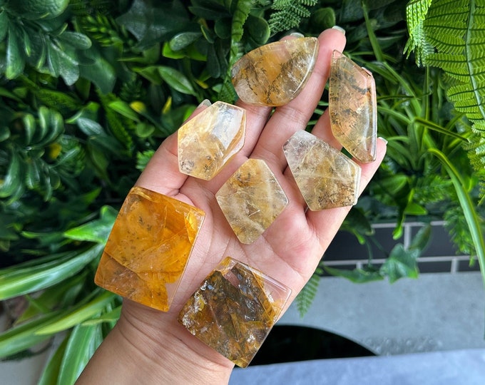 Dendritic Golden Healer Pendant, Large, Irregular, Brazil, Pick Your Own, Perfect for Wire Wrapping and Jewelry Making, Stone of Clarity