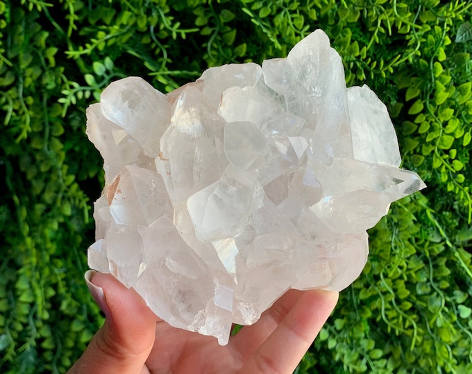 340g Himalayan Quartz Cluster Plate, India, Stone of Amplifying Energy