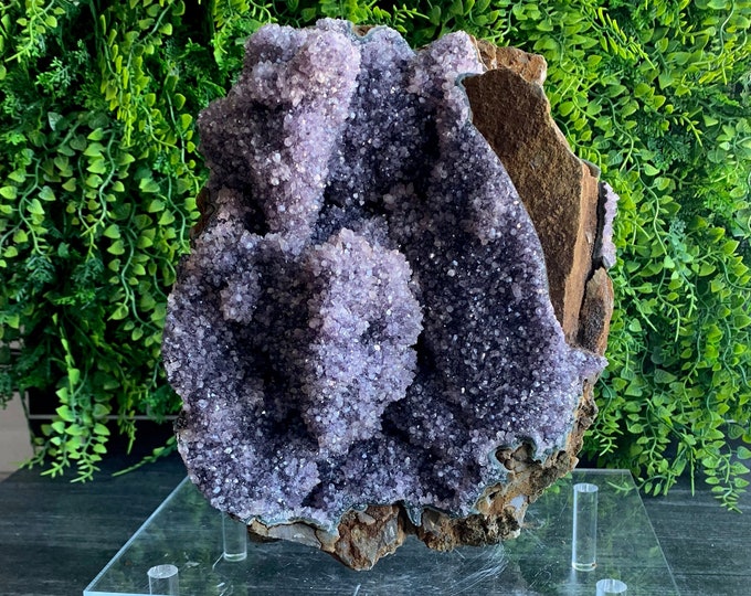 3991g (8lbs+) Amethyst Show Piece Cluster on Matrix, Stalactite Amethyst, Flower Amethyst, Uruguay, Stone of Relaxation