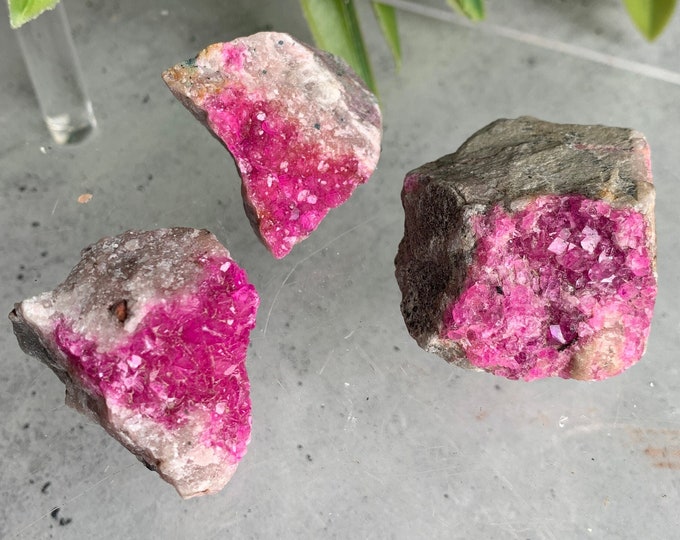Small Electric Cobalto Calcite Cluster, Flower Formations, Dendrite, Malachite, Option K to M, Pick Your Own, Stone of Joy