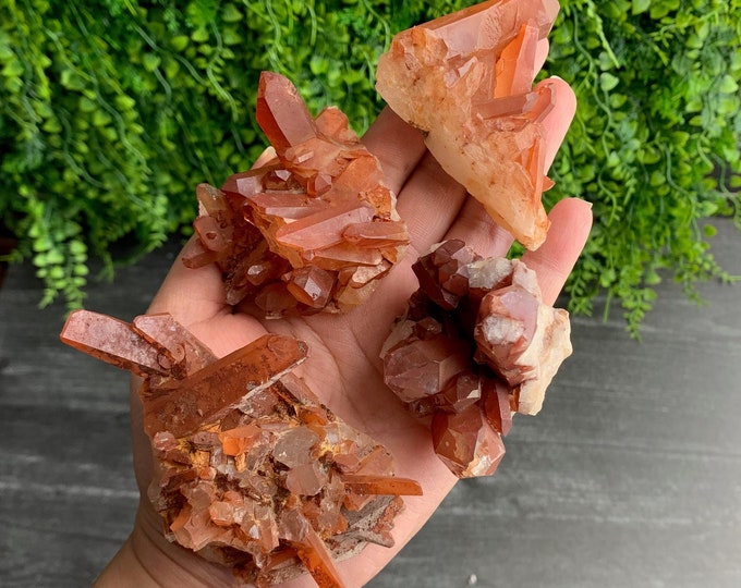 Iron Coated Quartz Cluster, Fire Quartz, Tantric Twin, Big Points, Mexico, Pick Your Own, Stone of Motivation