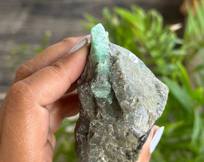 Raw Emerald Specimen: 199g Gray Limestone Matrix, Brazil