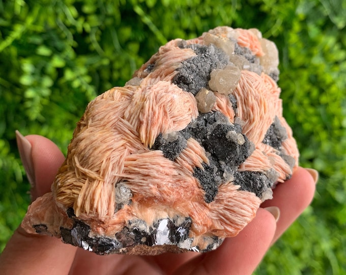 645g Orange Barite Clusters with Cerrusite and Galena, Stone of Connections