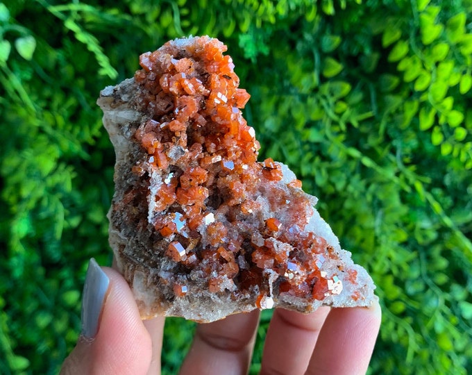 147g Red Vanadinite Specimen, Fire Element, Dendritic Matrix, Sacral Chakra, Morocco, Stone of Creativity