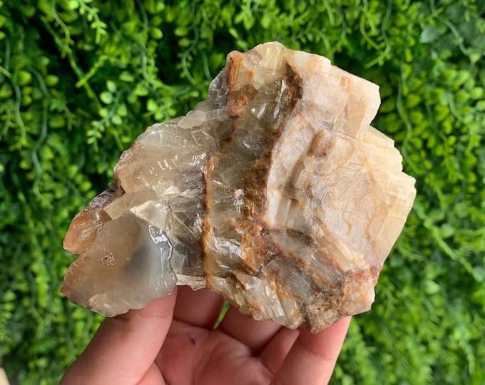 346g Green Banded Calcite Raw Freeform, Raw Stone, Stone of Grounding Energy
