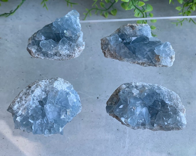 Small Blue Celestite Cluster, High Quality, Set C, Pick Your Own, Stone of Calming Energy