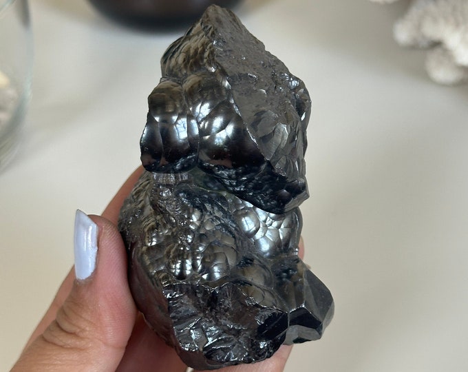 Botryoidal Hematite Cluster: Moroccan Raw Stone of Grounding
