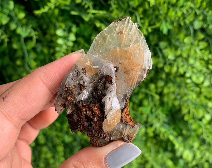 40g Small Baby Blue Barite Specimen with Native Dirt Inclusions, Chatoyant, Morocco, Stone of Connection