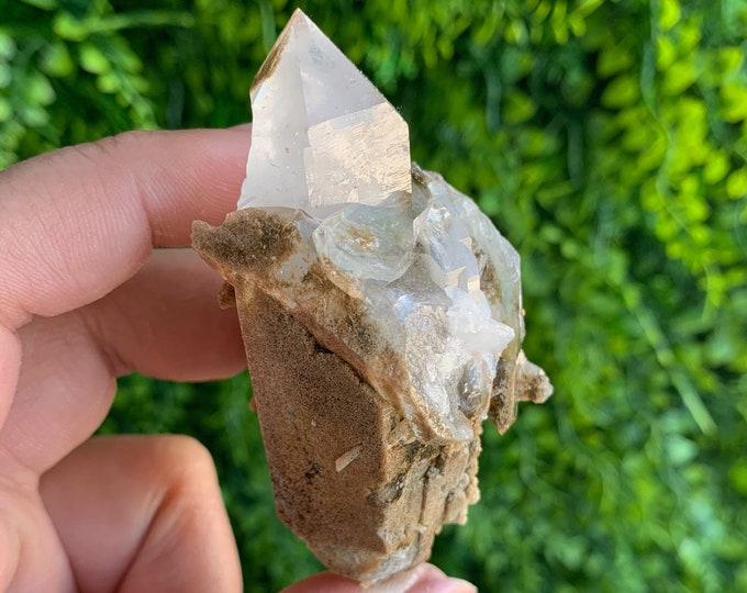 70g Clear Quartz Cluster with Cookeite Inclusions, Penetrator Points, Tantric Points, Phantom Points, Stone of Amplifying Energy