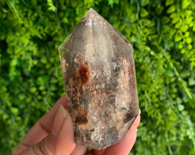 156g Garden Quartz Tower, Schiller, Chlorite Inclusions, Small Rainbows, Stone of Amplifying Energy
