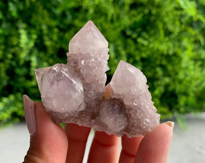 80g Dark Purple Amethyst Spirit Quartz / Cactus Quartz Cluster with Citrine, South Africa, Stone of Relaxation
