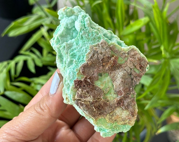 133g Garnierite with Quartz Specimen, Botryoidal Mineral, Raw Stone, Indonesia, Stone of Emotional Balance