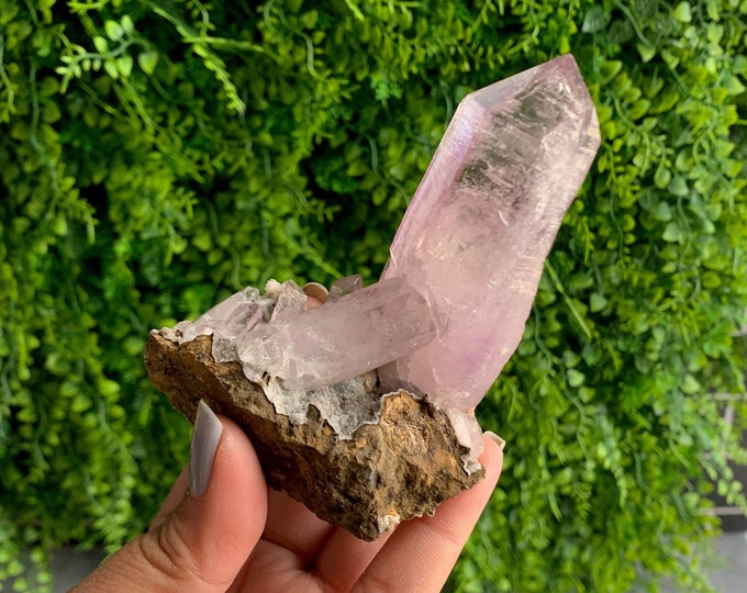 165g Vera Cruz Amethyst Show Piece Point on Matrix with Enhydro Bubbles, Schiller, Vera Cruz, Mexico, Gentle Stone of Relaxation