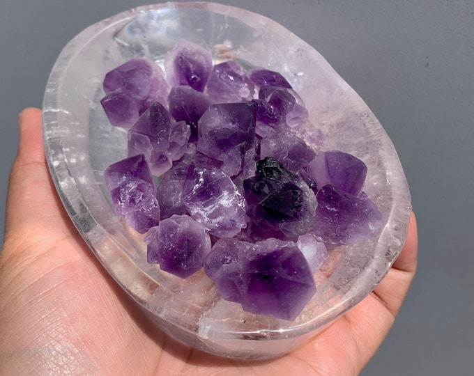 140g-150g Intuitively Chosen Small Purple Amethyst Flowers, Perfect for Gridding, Rough Crystals, Stone of Relaxation