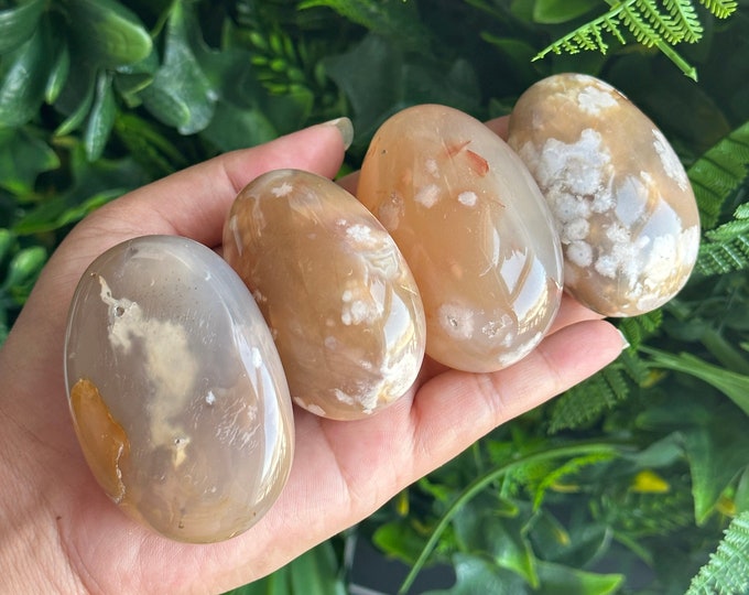 1pc Large Desert Flower Agate Palm Stone, High Quality, Chunky Palm Stone, Stone of Manifesting Our Potential