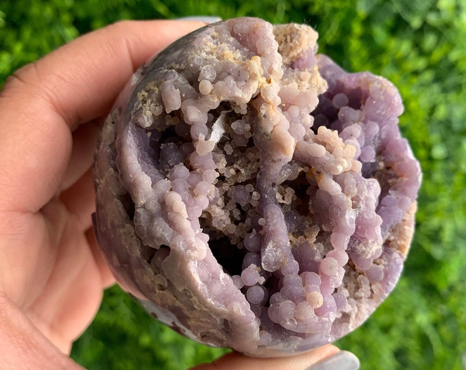 361g Purple Grape Agate Sphere, Botryoidal Mineral, Indonesia, Rare, Collectors Piece, Stone of Tranquility