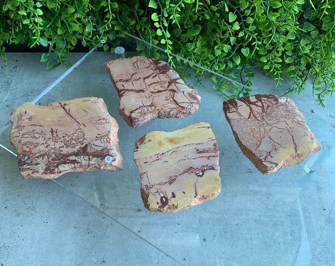 Picture Jasper Polished Slab from Morocco, Square Shaped, Dendritic Jasper, Pick Your Own, Stone of Grounding