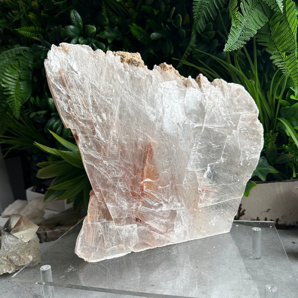 9lb+ Real Selenite Show Piece Slab, Self Standing, High Quality, Good Clarity, Good for Altars and Displays, Stone of Cleansing Energy