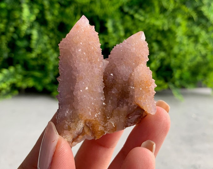 58g Spirit Quartz / Cactus Quartz Amethyst Cluster with Citrine, South Africa, Stone of Relaxation