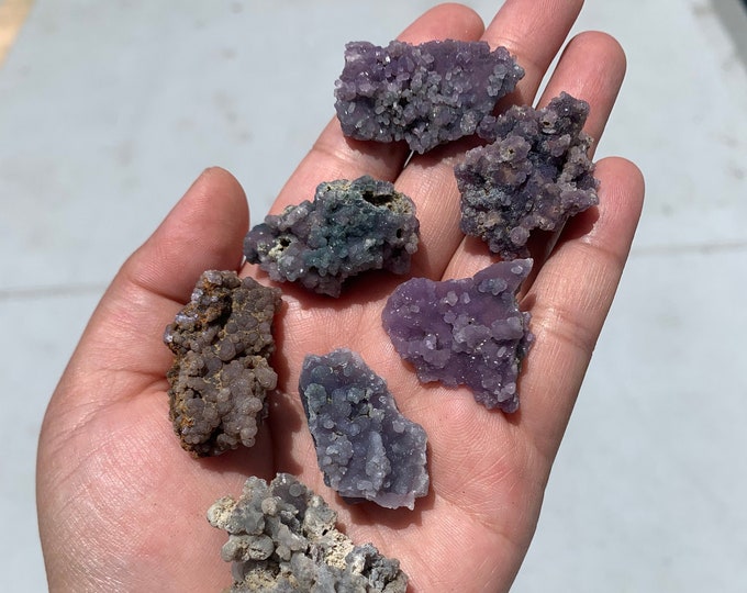 Miniature Grape Agate Pocket Stones, Chalcedony, Botryoidal Crystals, Stone of Tranquility, Intuitive Pick
