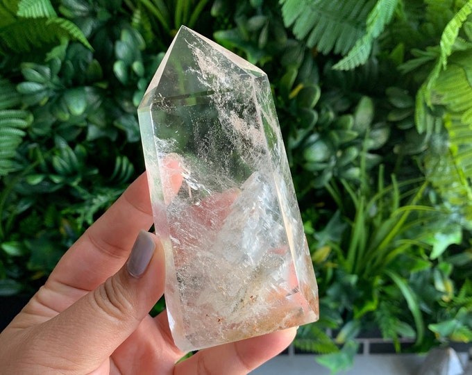 311g Thousand Layer Garden Quartz Tower, Schiller, Small Rainbows, Stone of Amplifying Energy