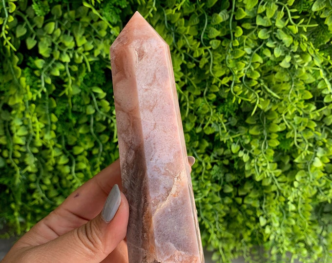 313g Druzy Pink Amethyst Tower, Pink and Purple, Chalcedony Pockets, Stone of Comfort