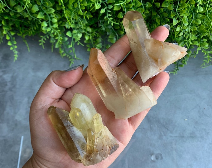 Small Citrine Cluster, Cut Base, Hidden Rainbows, Iron Inclusions, Pick Your Own, Stone of Abundance