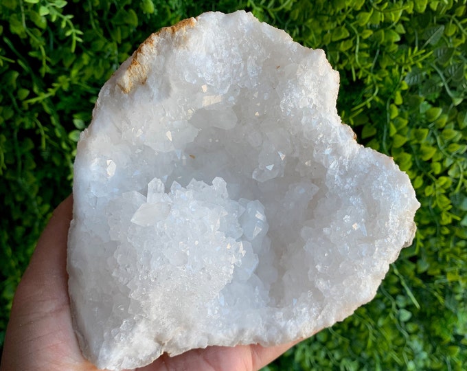8+ Pounds Clear Quartz 2 Piece Geode, Mexico, Double Terminated Points, Stone of Amplifying Energy