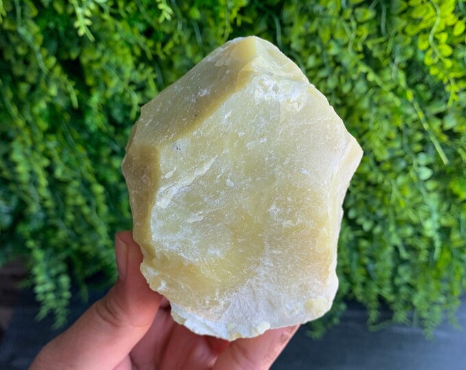 493g Pastel Green Opal Raw Stone, Self Standing, Stone of Harmony