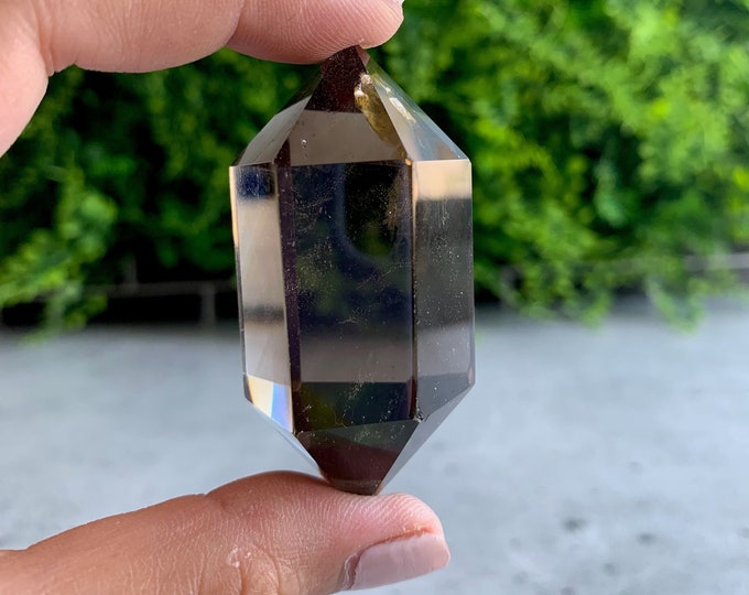 Shiny S Smoky Quartz Double Terminated Point with Iron Inclusion, Golden Healer, Schiller, Water Clear, Pick Your Own, Stone of Resilience
