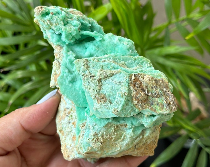 260g Garnierite with Quartz Specimen, Botryoidal Mineral, Raw Stone, Indonesia, Stone of Emotional Balance