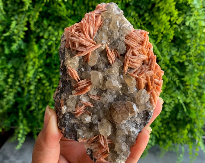 748g Spectacular Cerussite, Galena and Orange Barite Clusters, Morocco, Stones of Connection
