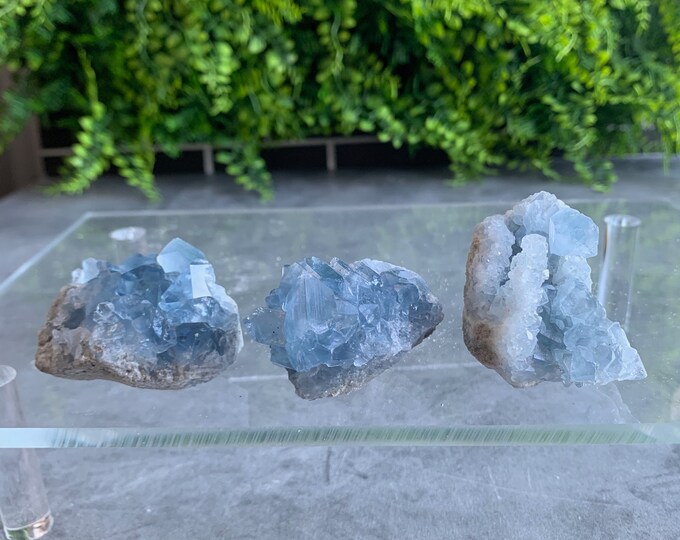 Small Blue Celestite Cluster, High Quality, Set B, Pick Your Own, Stone of Calming Energy