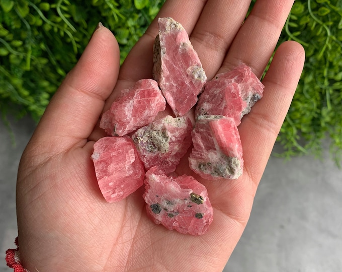 One Piece High Quality Rhodochrosite with Pyrite, Perfect Pocket Stones, Intuitive Pick, Stone of Compassion