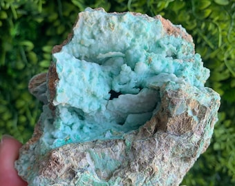 346g Espécimen de crisocola cruda de color verde azulado / espuma de mar, forma libre, pieza de colección, piedra de la armonía, Indonesia