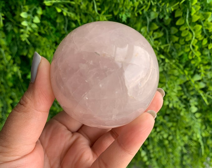331g Soft Pink Rose Quartz Sphere, Madagascar, Stone of Universal Love