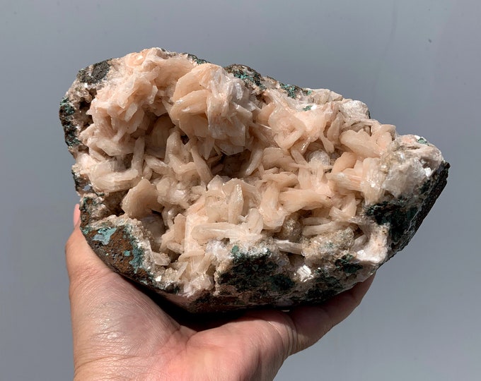 1734g Peach Stilbite Rosette Cluster on Matrix, Stone of Inner Peace