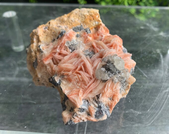227g Orange Barite Clusters with Cerrusite and Galena, Stone of Connections