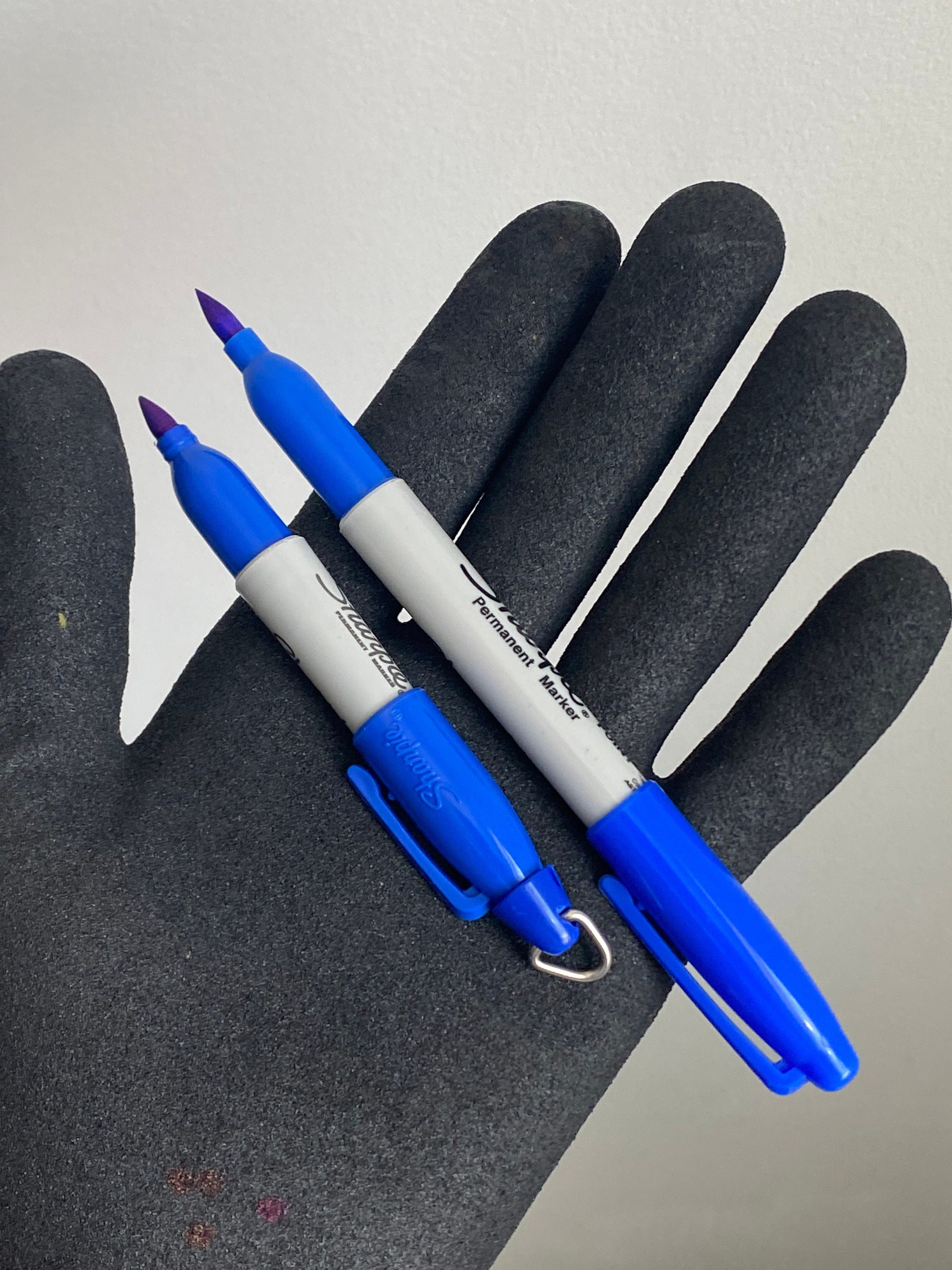 G10 Blue EDC (2pcs) Large and Mini Sharpie Set Tactical Pen Paracord Tools, Marlin Spike, AWL, Non-Metallic, Fine Point, 2 for 1 package