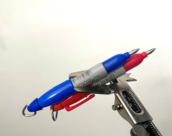Mini Steel Sharpie (2pcs) Set, 4 COLORS Tactical Pen Paracord Tools, Marlin Spike, AWL, Fine Point, 2 for 1 package