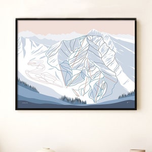 SOLITUDE, Utah. Mountain Ski Trail Map Wall Art Print. By Bridget Hall Design. Free Shipping