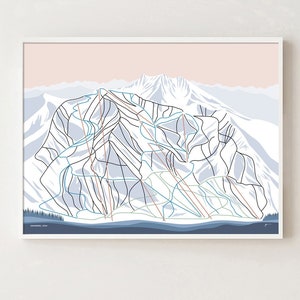 SCHNEEVOGEL, UTAH. Berg Ski Loipen Karte Wand Kunstdruck. Von Bridget Hall Design. Kostenloser Versand