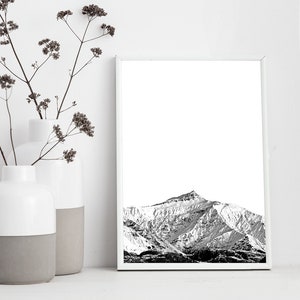Black Peak Wanaka, New Zealand. Black and White Photographic Mountain Alpine Art Print. FREE WORLDWIDE SHIPPING. Bridget Hall Design image 1