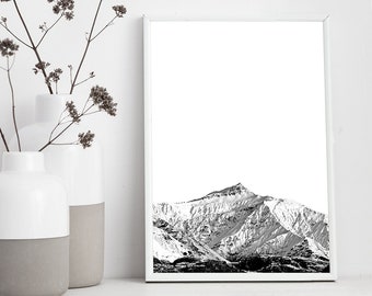 Black Peak Wanaka, New Zealand. Black and White Photographic Mountain Alpine Art Print. FREE WORLDWIDE SHIPPING. Bridget Hall Design