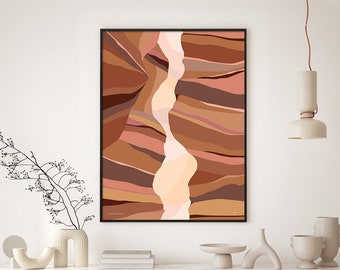 Zion Narrows Art Print: Modern Rock Formation Travel Poster