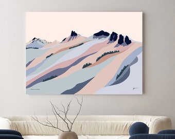 Kirkwood Mountain Print: Modern Abstract Landscape Art